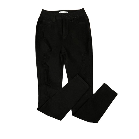 Encore Black Distressed Skinny Jeans - Picture 1 of 4